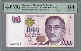 Singapur / Singapore P.51b 1000 Dollars (2009) PMG 64 (1) 