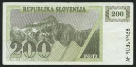 Slowenien / Slovenia P.07a 200 Tolarjew 1990 (3) 