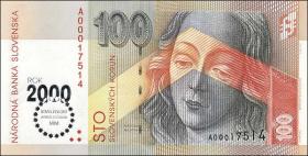 Slowakei / Slovakia P.36 100 Kronen (2000) Millennium (1) 