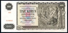 Slowakei / Slovakia P.13s 1000 Kronen 1940 (1) 