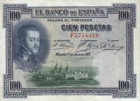 Spanien / Spain P.069c 100 Pesetas 1925 (2) 
