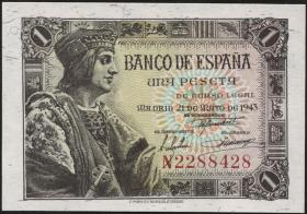 Spanien / Spain P.126 1 Peseta 1943 (1-) 