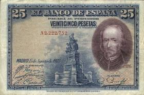 Spanien / Spain P.074a 25 Pesetas 1928 (3) 