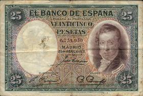 Spanien / Spain P.081 25 Pesetas 1931 (4) 