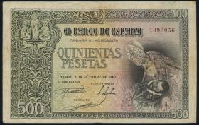 Spanien / Spain P.124 500 Pesetas 1940 (3-) 