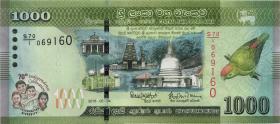 Sri Lanka P.130 1000 Rupien 2018 Gedenkbanknote (1) 