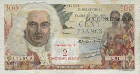 St. Pierre & Miquelon P.32 2 NF auf 100 Francs (1963) (3+) 