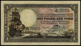 Südafrika / South Africa P.084e 1 Pound 14.4.1943 (1) 