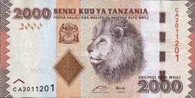 Tansania / Tanzania P.42a 2000 Shillings (2010) Löwe (1) 