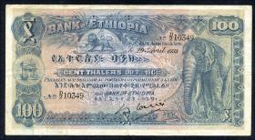 Äthiopien / Ethiopia P.10 100 Thalers 1932 (3-) "10349" 