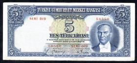 Türkei / Turkey P.127 5 Lira 1930 (1937) (3/2) 
