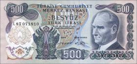 Türkei / Turkey P.190d 500 Lira 1970 (1) 