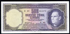 Türkei / Turkey P.183 500 Lira 1930 (1968) Serie U (1/1-) 