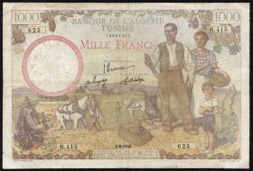 Tunesien / Tunisia P.026 1000 Francs 5.9.1946 (4) 