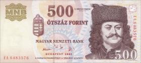 Ungarn / Hungary P.188b 500 Forint 2002 (1) 