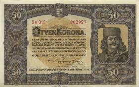 Ungarn / Hungary P.062 50 Korona 1920 (2) 