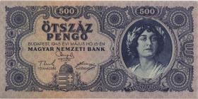 Ungarn / Hungary P.117a 500 Pengö 1945 (1) 