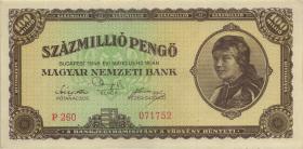 Ungarn / Hungary P.124 100 Millionen Pengö 1946 (1) 