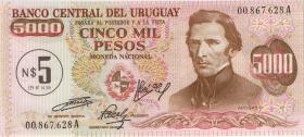 Uruguay P.057 5 Nuevos Pesos (1975) auf 5000 Pesos (1) 
