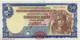Uruguay P.038as 50 Pesos L. 1939 (1) Specimen 