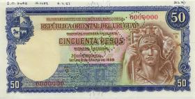 Uruguay P.038as 50 Pesos L. 1939 Specimen (2+) Cancelled 