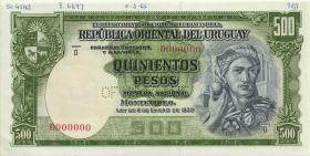Uruguay P.040cs 500 Pesos L. 1939 (1) Specimen 