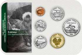 Kursmünzensatz USA (Indianerreservate) Eskimo / Coin Set U.S. American Indiantribe 