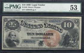 USA / United States P.179b 10 Dollar 1880 United States Note (1) 