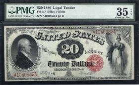 USA / United States P.180b 20 Dollars 1880 United States Note (3/2) 
