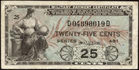 USA / United States P.M24 25 Cents (1951) (3) 