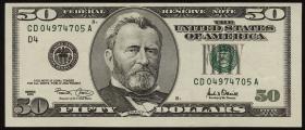 USA / United States P.513 50 Dollars 2001 (1) 