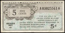 USA / United States P.M01 5 Cents (1946) Serie 461 (3) 