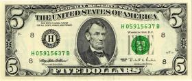 USA / United States P.498 5 Dollars 1995 H (1) 