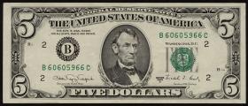 USA / United States P.481b 5 Dollars 1988A (1) 
