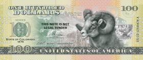 USA State Dollar - 100 Dollars (2022) Colorado -  Rocky Mountains Bighorn Sheep (1) 