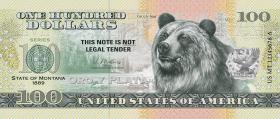 USA State Dollar - 100 Dollars (2022) Montana - Grizzly Bear (1) 