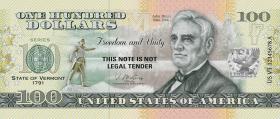 USA State Dollar - 100 Dollars (2022) Vermont - John Deere (1) 