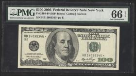 USA / United States P.528r 100 Dollars 2006 * Ersatznote / replacement(1) 