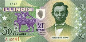USA / United States 50 $ Privatausgabe - Bundesstaat Illinois (21st state) (1) 