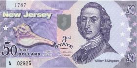 USA / United States 50 $ Privatausgabe - Bundesstaat New Jersey (3rd state) (1) 