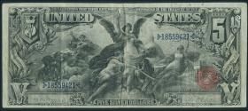 USA / United States P.337 5 Dollar 1896 Silver Certificate (3) 