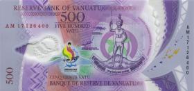 Vanuatu P.20 500 Vatu 2017 Polymer Gedenkbanknote (1) 