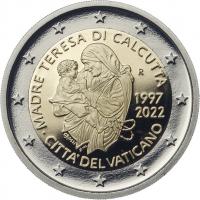 Vatikan 2 Euro 2022 Mutter Theresa - 25. Todestag PP-Ausgabe 