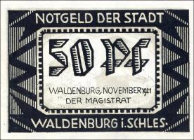 Notgeld Stadt Waldenburg (Schlesien) 50 Pfennig 1921 (1) Variante II 
