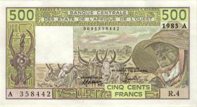 West-Afr.Staaten/West African States P.106Af 500 Francs 1983 (1) 