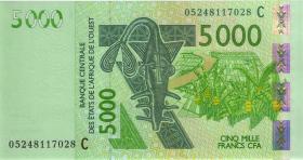 West-Afr.Staaten/West African States P.317Cc 5000 Francs 2005 (1) 