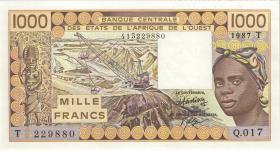 West-Afr.Staaten/West African States P.807Th 1000 Francs 1987 (1) 