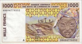 West-Afr.Staaten/West African States P.111Ai 1000 Francs 1999 (1) 