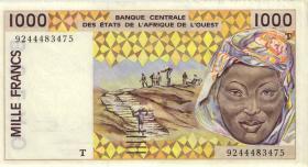 West-Afr.Staaten/West African States P.811Tb 1000 Francs 1992 (1/1-) 
