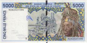 West-Afr.Staaten/West African States P.813Ta 5000 Francs 1992 (1) 